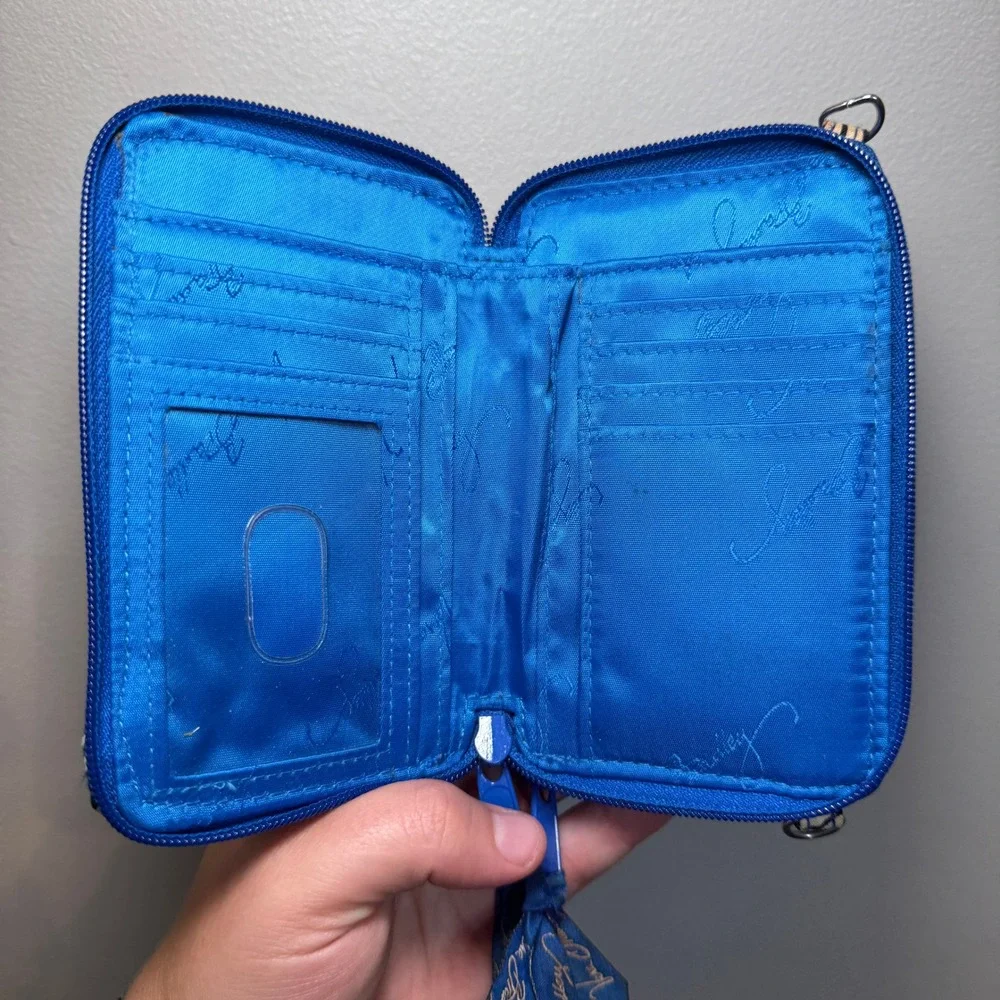 Vera Bradley Blue Bayou All In One Crossbody Wallet Floral Quilted